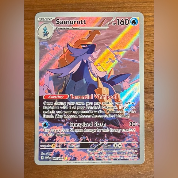 Samurott Illustration Rare 107/086 – White Flare Pokémon Holo Full Art Card - Picture 1 of 9